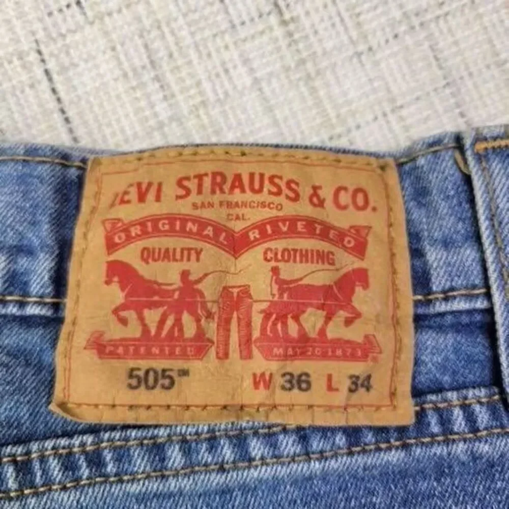 Levi's Men's Light Wash Straight-Leg Denim‎ Blue Jeans Size 36/34